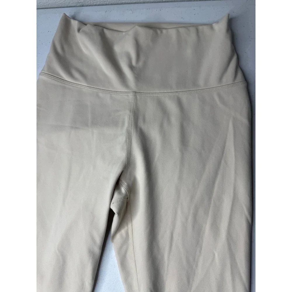 Fabletics PureLuxe High Waisted‎ Leggings Cream Beige Tan Yoga Pants Women Small